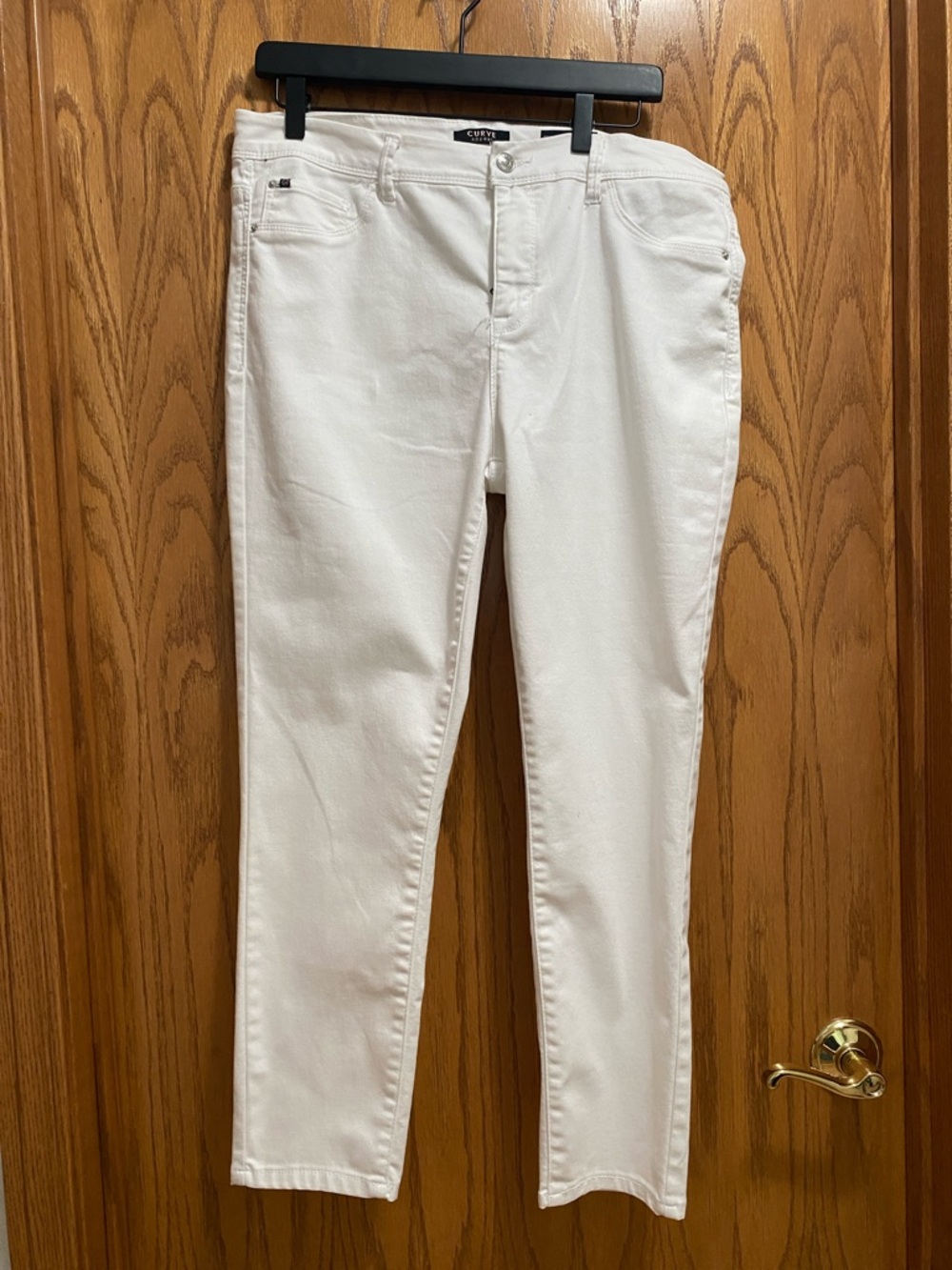 Curve Appeal White Skinny Jeans - Clean White Stretch Denim size 14